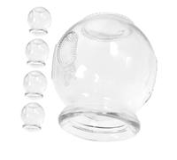 Veemoon 5 Pcs Thick Glass Cupping Therapy Set for Home Use Lightweight Vacuum Massage Cups for Improved Circulation and Traditional Chinese Acupoint Therapy Easy Operation and Quality