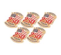 Veemoon 5 Pcs Usa Flag Lapel Pins Decorative Pins Patriotic Sturdy Alloy Material Commemorative Appeal Lady Daily Wear America 250th Birthday Independence Day Supplies