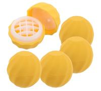 Veemoon 5 Pcs Yellow Spherical Lip Balm Containers with Built in Direct Fill Tubes and Transfer Pipettes for DIY Lip Gloss Packaging and Portable Lipstick Storage