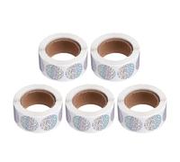 Veemoon 5 Rolls 1 Inch Holographic Round Thank You Stickers Self-Adhesive Label Rolls for Small Business Packaging and Sealing, Rainbow Shimmery Circle Adhesive Labels