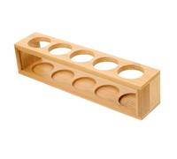 Veemoon 5-slot Wooden Essential Oil Organizer Bamboo Rack Tasteless Hand Polished Refined Display Shelf for Aromatherapy Storage