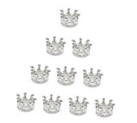 Veemoon 50 Pcs DIY Crown Shape Pendant Charms Alloy Craft Accessories for Jewelry Making Mini Hollow Crown Design Silver Tone Easy to Use for Pendant Creations