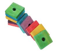 Veemoon 50 Pieces DIY Parrot Wood Chip Mixed Colors Safe Chewing Blocks for Small Birds Cockatiels Parakeets Interactive Bite for Bird Skill Development and Entertainment