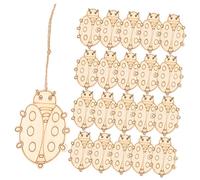 Veemoon 50 Sets Unfinished Wooden Beetle Cutouts for Painting DIY Crafts Natural Wood Slices with Smooth Edges Creative Blank Beetle Shapes for Home Decor and Art Projects