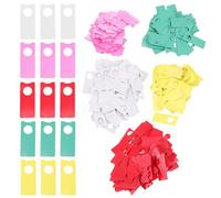 Veemoon 500pcs Gardening Label Plant Labels for Gardens and Professional Nurseries Plastic Material White Pink Red Green Yellow Hole Design Hanging Plant Marker Tags for Grapes