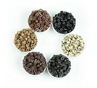 Veemoon 500pcs Light Brown Silicone Hair Braid Rings Dreadlocks Braiding Beads for Men Women Slip Hair Extension Links with Hold for Festival and Party Hairstyles