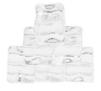Veemoon 50PCS 14mm Reusable Fake Ice Cubes Plastic Decorative Ice Cubes for Drinks Photography Props Artificial Non-Melting