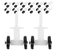 Veemoon 50pcs Black Plastic Curtain Track Pulleys Nano Bead Silent Rollers for Smooth Sliding on Double Bend Rails, Mini Four-Wheel Curtain Rail Gliders for Windows and Room Dividers