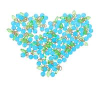Veemoon 50Pcs Blue Plastic Cherry Pendants with Loops for DIY Bracelet Charms, Fruit Beads for Jewelry Making, Keychain Cherry Charms Suitable for Crafting and Accessories