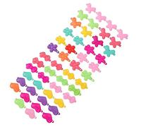 Veemoon 50Pcs Cartoon Plastic Hair Clips for Colorful Decorative Barrettes with Heart Plum Blossom Bow Butterfly Shapes Fun Hair Accessories for Birthdays Parties and Everyday