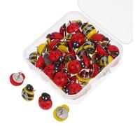 Veemoon 50pcs Cartoon Thumbtacks Animal Shaped Push Pin 1.5x0.7x0.3inch Sturdy Fixer Function Classic Wood and Iron Design for Office Cubicle Bulletin Boards, for Those Who Love Painting