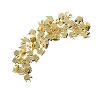 Veemoon 50pcs Crown Spacer Beads Tiny Copper Charms for DIY Jewelry Making Hollow Beads for Necklaces Bracelets Creative Craft Projects Elegant