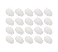 Veemoon 50pcs DIY Easter Egg Decorations Unpainted Plastic Artificial Eggs for Crafts and Party Favors White Hollow Eggshells for Preschool Hand-painting and Holiday Decor