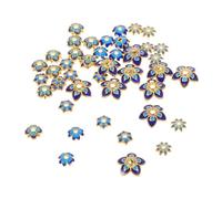 Veemoon 50pcs Gold-plated Flower Bead Holder Beads Metal Jewelry Finding Ornament Cap Caps Flower Charm End Jewelry Making Supplies Metal Zinc Alloy