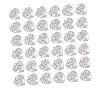 Veemoon 50Pcs Hollow-out Alloy Tree of Life Pendants DIY Handmade Crafts Heart-shaped Charms for Jewelry Making Key Chains and Decorations Antique Silver Finish