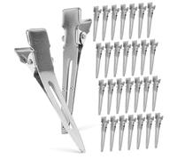 Veemoon 50pcs Metal Alligator Clips Single Prong Hairpins for DIY Hair Bow Accessories Nickel Plated Hair Clips for Styling Pin Curls and Braids