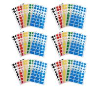 Veemoon 50pcs Multi-Shape Color-Coding Stickers Labels Set in Black, Red, Blue, Green, Yellow for Organizing Food Containers, Tea Coffee Sugar Labels and Storage Bins for Home and Office