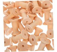 Veemoon 50pcs Natural Wooden Sewing Spools with Stable Base Sanded Edges for Comfortable Grip Unpainted Rustic Wood Bobbins for Macrame Twine Ribbon Elastic Cord Organizers DIY Craft