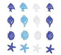 Veemoon 50pcs Nautical Wooden Assorted Sea Elements DIY Crafts for Handmade Jewelry Scrapbooking Coastal Wall Hanging Decorations for Beach House and Farmhouse