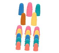 Veemoon 50pcs Non Slip Rubber Finger Covers Elastic Finger Protectors for Counting Sewing Office Use with Comfortable Wear Five Random Color