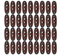 Veemoon 50pcs Oval Wooden Toggle Buttons with 2 Holes for Sewing, Stable and Smooth Edges, Natural Wood Material, for DIY Projects, Garments, Bags and Craft Embellishments