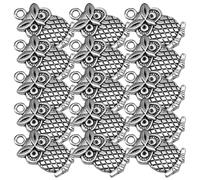 Veemoon 50pcs Owl Shaped Alloy Pendants DIY Accessories Jewelry Making Charms Lightweight Silver Necklace and Phone Pendant Craft Supply