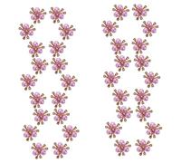 Veemoon 50pcs Pearl Flower Rhinestone Charms for DIY Jewelry Making Nail Accessories and Crafting Decor Flatback Sparkling Embellishments with Sturdy Floral Base Mixed Purple Pearls and