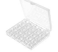Veemoon 50pcs Plastic Sewing Machine Bobbin Case with Double Sided Storage Box, Easy to Use and Carry, for Embroidery and Sewing Machine Accessories