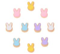 Veemoon 50pcs Rabbit Head Nail Art Jewelry Easter Themed Lovely DIY Manicure Decor Prop Adornment for Nail Art Craft Random Color