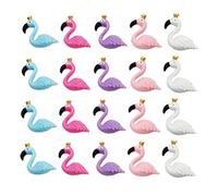 Veemoon 50PCS Resin Flamingo Phone Case Decor DIY Accessories for Women Cartoon Colored Drawing Mobile Shell Embellishments and Fashionable Craft Supplies Random Color