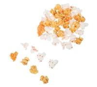 Veemoon 50pcs Simulation Popcorn Miniatures, Two-color Mixed Faux Popcorn Decorations for DIY Craft, Dollhouse Accessories, and Mini House Decoration Random Color