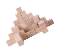 Veemoon 50pcs Unfinished Wooden Craft Blocks for Montessori Learning Math Counting Cubes Durable Wood Storage Cubes for DIY Projects and Shower Crafts