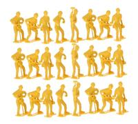 Veemoon 54pcs Micro Landscape Engineering Workers Figures Set Durable Plastic Miniature Models for Collectors and Imaginative Play Decorative Micro Landscape Ornament