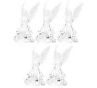 Veemoon 5pcs Acrylic Angel Shaped LED Night Light Set, Color Changing Christmas Garden Decoration, Xmas Festival Luminous Ornament