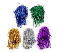 Veemoon 5pcs Assorted Color Tinsel Wigs Metallic Foil Halloween Party Costume Wigs Fluffy Masquerade Hair Accessories for Carnival Cosplay Performance