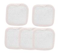 Veemoon 5pcs Bath Shower Loofah Sponge with Ergonomic Body Scrubber Pads for Gentle Exfoliation and Dead Skin Removal Beige Square Bathing Loofahs for Radiant Smooth Skin