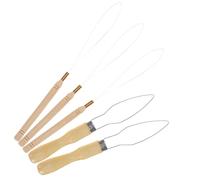 Veemoon 5pcs Bead Threading Tool Wooden Handle Sewing Inserter for Jewelry Making DIY Supplies for Bracelets and Necklaces Portable and Convenient Threader