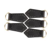 Veemoon 5pcs Black Genuine Leather Zipper Puller Tabs Detachable Replacement for Clothing Bags Jackets, Multifunctional Zipper Repair Kit for Travel and Outdoor Use
