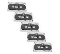 Veemoon 5pcs Blank Audio Cassette Tapes Recording with Clear Plastic Cases for Crisp Sound Clarity for Teaching Music Messages and DIY Retro Projects