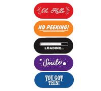 Veemoon 5pcs Camera Privacy Covers Webcam Covers Creative Phrase Design Abs Material Not Easy to Fall off Privacy Protection for Tablets and Cellphones Assorted Colour