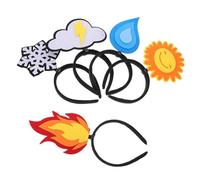 Veemoon 5pcs Creative Felt Flame Hair Accessories Funny Party Decorations for Birthday Holiday Events Water Drop Sun Cloud Snowflake Designs