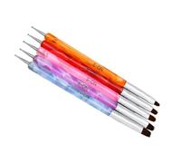 Veemoon 5PCS Double-end Manicure Pens Nail Art Brushes with Ball Stylus Tips for Acrylic UV Gel Builder Painting and Dotting Professional Nail Pen for Salon and Home Use