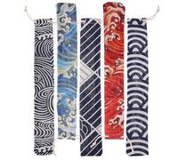 Veemoon 5pcs Drawstring Bags Set Portable Chopsticks, Straw, and Spoon Holders Pouch for Takeout and Outdoor Use