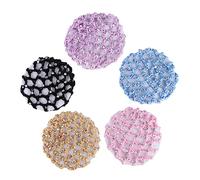 Veemoon 5pcs Elastic Hair Snood Net Handmade Crochet Hairnet for Dance Performance Maize for Messy Bun Hairstyles