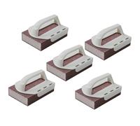 Veemoon 5pcs Emery Sanding Sponge Cleaning Tool with Handle Pp Material Kitchen Scrubbing Sponge for Pot Wiping and Cutting Boards Random Color