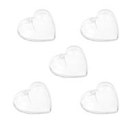 Veemoon 5pcs Heart Shaped Boxes 6.5x6.3x3.7cm DIY Fillable Sweet Storage Containers for Wedding Christmas Wrapping