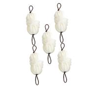 Veemoon 5pcs Large Bath Loofah Balls Exfoliating Shower Sponges for Adults Body Scrubber with Gentle Massage Supple Texture for Smooth Skin Household Shower Supplies in Beige