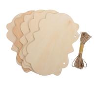 Veemoon 5pcs Large Unfinished Wooden Signs 23x15x0.3cm with 5m Jute Rope, Blank Hanging Wood Plaques for DIY Craft Projects, Painting, Writing, and Door Wall Decoration