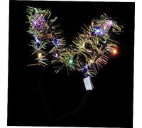 Veemoon 5pcs Led Glowing Bright Hair Hoops Black Headbands Grey Bunny Ears Party Supplies for Women