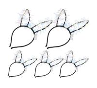 Veemoon 5pcs Led Glowing Hair Bands Rabbit Ears and Girls Hair Hoops Bunny Ears Party Supplies Fashion Accessories